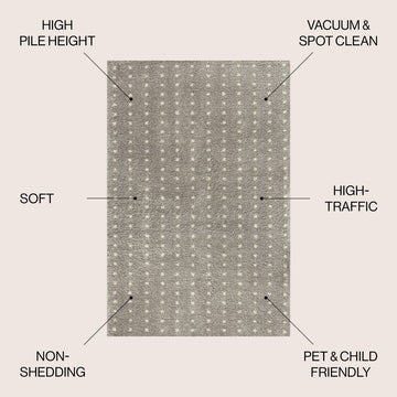 Pele Modern Geometric Dot Shag Area Rug
